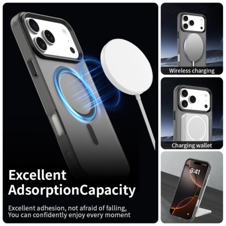 Противоударный чехол Candy Magsafe PC Hybrid TPU для iPhone 17 Pro - черный