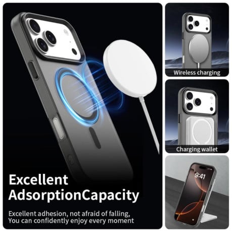 Чехол Candy с Magsafe гибрид на iPhone 17 Pro Max - черный