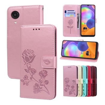 Чохол-книжка Rose Embossed Samsung Galaxy A03 Core - рожеве золото