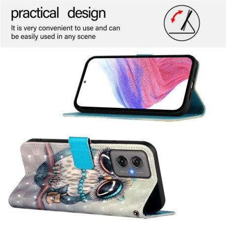 Чехол-книжка 3D Painting для Motorola Moto G55 - Owl