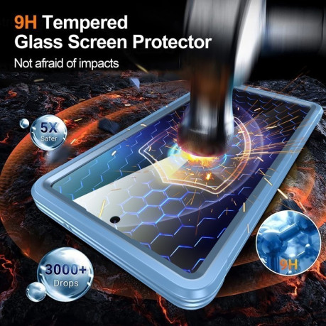 Противоударный стеклянный чехол Tempered Glass MagSafe для Samsung Galaxy S25 Ultra 5G - голубой