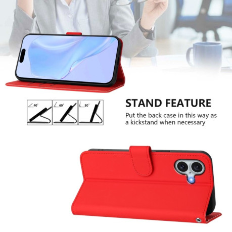 Чехол-книжка Skin Feel S-type для iPhone 16 Plus - красный