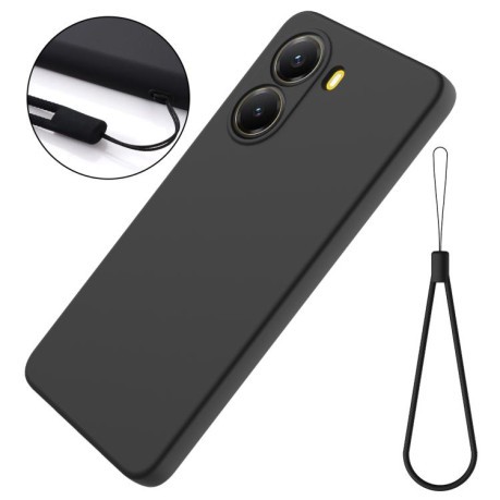 Силіконовий чохол Solid Color Liquid Silicone на Xiaomi Poco X7 Pro - чорний