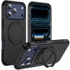 Ударозащитный чехол Magnetic Rotating Ring Holder на iPhone 18 Pro — чёрный