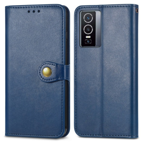 Чохол-книжка Retro Solid Color на Vivo Y76 5G - синій