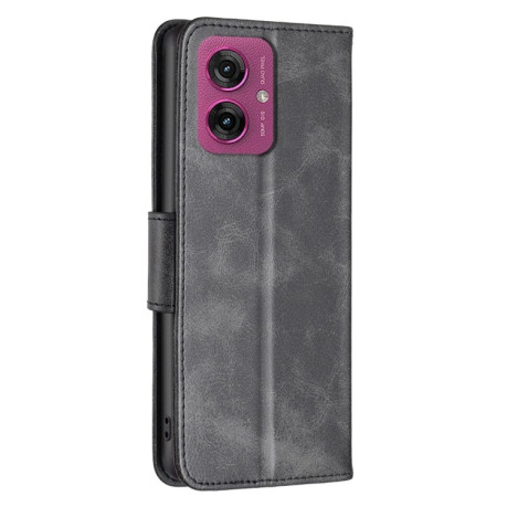 Чехол-книжка Lambskin Texture Pure Color дляMotorola Moto G55 - черный