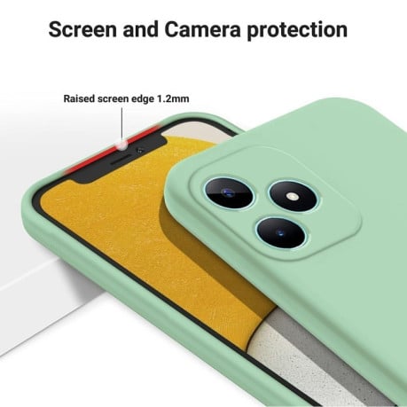 Силиконовый чехол Solid Color Liquid Silicone на Realme Note 50 - зеленый