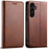 Чехол-книжка Suteni Calf Texture для Samsung Galaxy S26+ 5G — коричневый