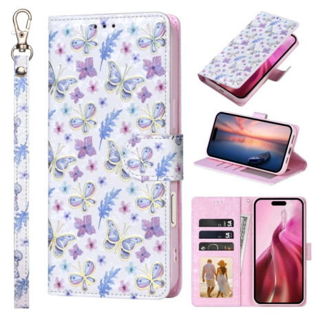 Чохол-книжка Bronzing Painting RFID для iPhone 16 Pro Max - Pansies