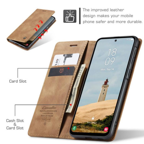 Чехол-книжка CaseMe-013 Multifunctional на Samsung Galaxy A56 - коричневый