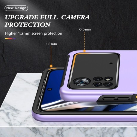 Противоударный чехол для Invisible Ring Holder Xiaomi Poco X4 Pro 5G - фиолетовый