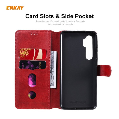 Чохол-книжка ENKAY Hat-Prince на Xiaomi Mi Note 10 Lite - червоний