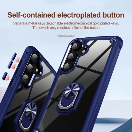 Протиударний чохол Acrylic Ring Holder для Samsung Galaxy S25+ 5G - синій