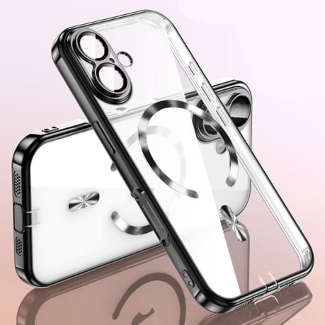 Чехол Plating Paint с MagSafe и защитой камеры на iPhone 17 - черный