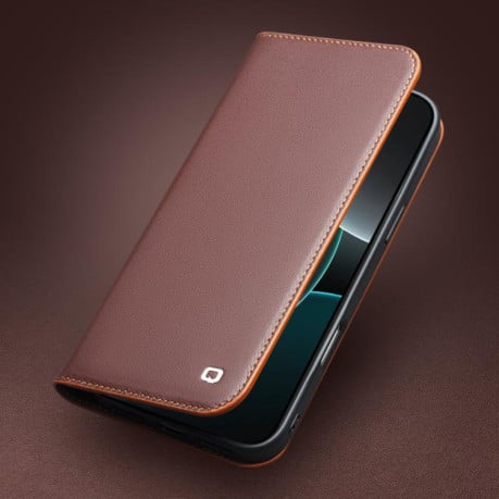 Чехол-книжка QIALINO Classic Gen2 с натуральной кожи на iPhone 17 - черный