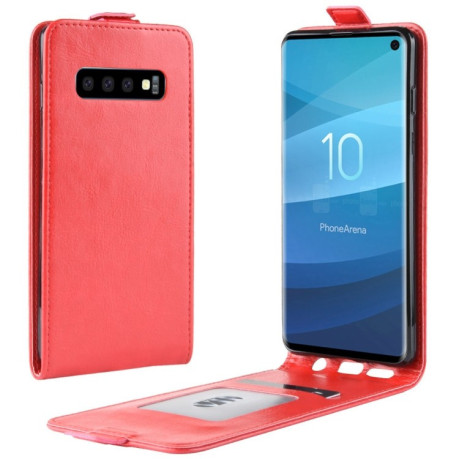Кожаный флип-чехол Business Style на Samsung Galaxy S10/G973- красный