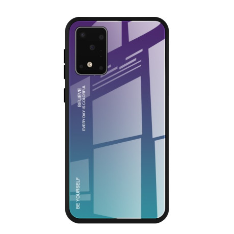 Стеклянный чехол Gradient Color на Samsung Galaxy S20- фиолетовый