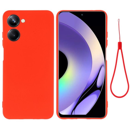 Силиконовый чехол Solid Color Liquid Silicone на Realme 10 4G - красный
