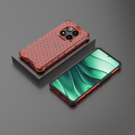 Протиударний чохол Honeycomb на Xiaomi Redmi Note 14 Pro 5G/Poco X7 - червоний