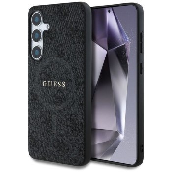 Оригінальний чохол Guess 4G Round Patch Classic Logo MagSafe для Samsung Galaxy S25 Plus - black