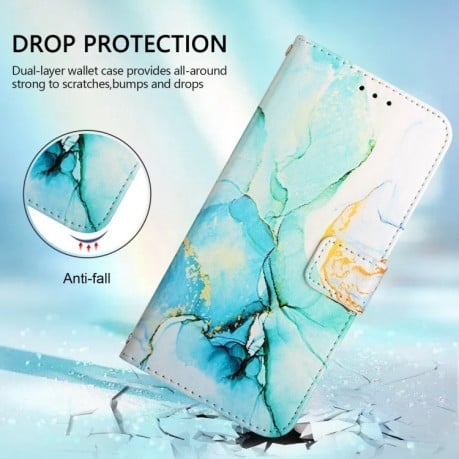 Чехол-книжка PT003 Marble Pattern на  Realme Note 50 4G / Realme C51 4G Global - зеленый