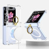 Противоударный чехол GKK MagSafe Airbag Hinge Shockproof with Ring Holder для Samsung Galaxy  Flip 6/Flip 7 FE 5G - прозрачный