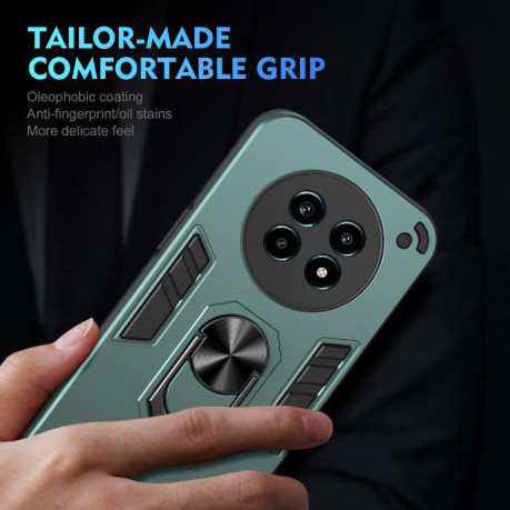 Ударозащитный чехол Shockproof Metal Ring Holder для Realme 13 Pro / 13 Pro+ - зеленый