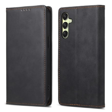 Чехол-книжка Business Solid Color с защитой от сканирования RFID на Samsung Galaxy A17 4G - черный