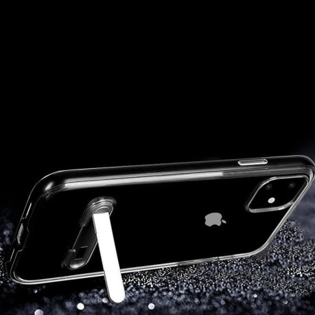 Противоударный чехол-подставка HMC на iPhone 11-прозрачно-серебристый