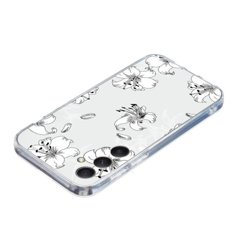 Чехол Colored Drawing Pattern Transparent TPU для Samsung Galaxy S24 FE 5G - Flower