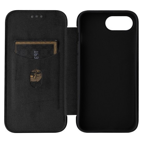 Чехол-книжка Carbon Fiber Texture на iPhone 16e - черный