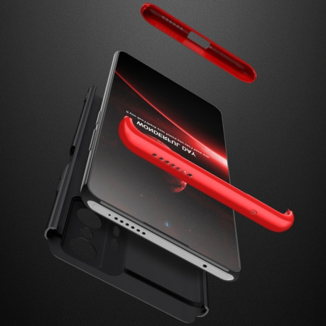 Противоударный чехол GKK Three Stage Splicing на Xiaomi Mi 11T - черно-красный