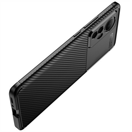 Ударозащитный чехол HMC Carbon Fiber Texture на Xiaomi Redmi K50 Ultra / Xiaomi 12T / 12T Pro - черный