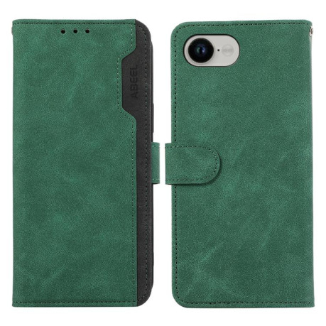 Чохол-книжка ABEEL Color Block Magnetic RFID Leather на iPhone 16e - зелений