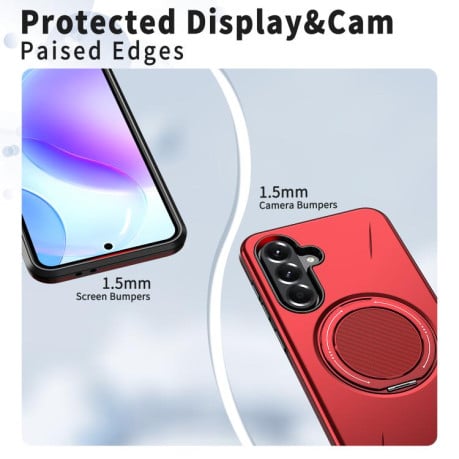 Ударостійкий чохол Kalebol з MagSafe і підставкою на Samsung Galaxy A37 5G — червоний