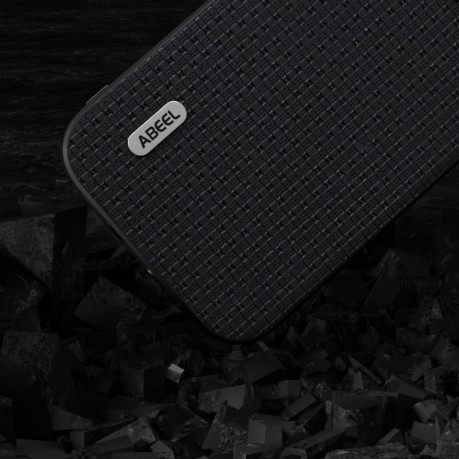 Чехол ABEEL Genuine Leather Luxury для iPhone 15   - черный