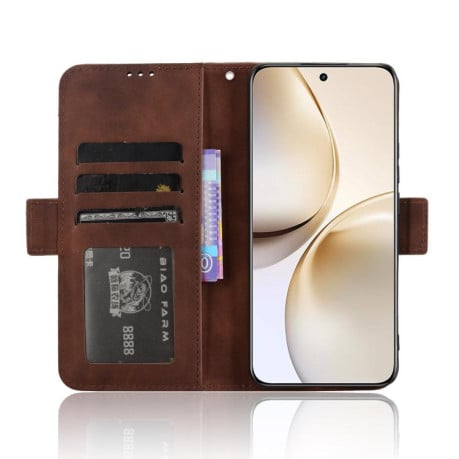 Чехол-книжка Skin Feel Calf на Realme 14 Pro+ - коричневий