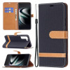 Чохол-книжка Color Matching Denim Texture Samsung Galaxy S22 Plus 5G - чорний