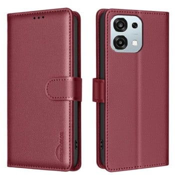 Чехол-книжка Litchi Texture RFID Anti-theft Leather на OPPO A6 Pro 5G/4G Global — красный
