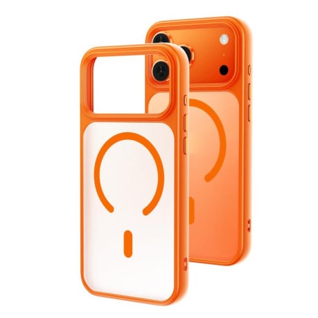 Чехол Oil-spray Skin Feel MagSafe гибрид на iPhone 17 Pro Max - оранжевый