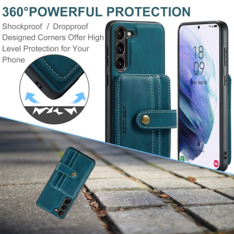 Ударозащитный чехол JEEHOOD Retro Magnetic для Samsung Galaxy S23 5G - синий