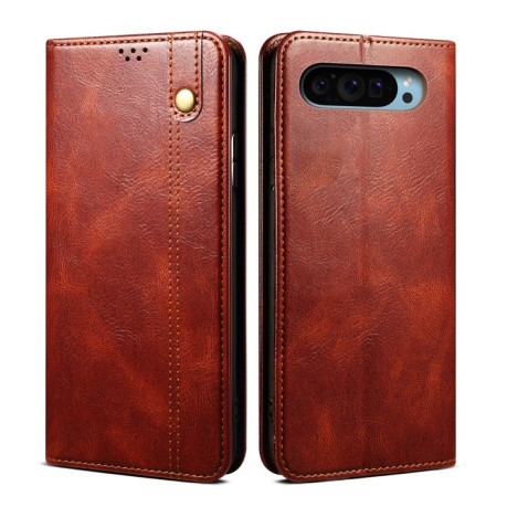 Чехол-книжка Simple Wax Crazy Horse для Google Pixel 9 / 9 Pro - коричневый