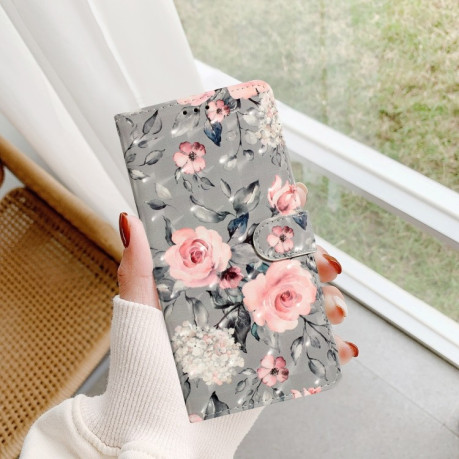 Чехол-книжка 3D Painting для Samsung Galaxy A36 5G - Gray Base Flower