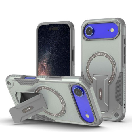 Противоударный чехол Armor Magsafe Holder PC Hybrid TPU для iPhone Air - серый
