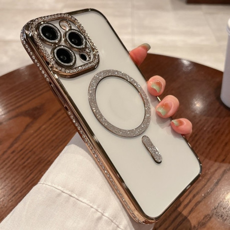 Чохол протиударний Diamond Gradient Plated MagSafe для iPhone 15 Pro Max - золотий