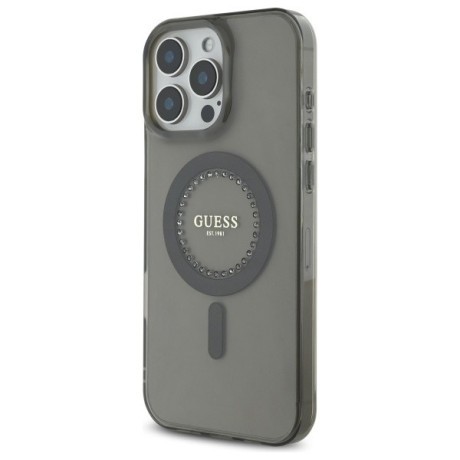 Оригінальний чохол Guess IML Rhinestones MagSafe для iPhone 16 Pro Max - Black