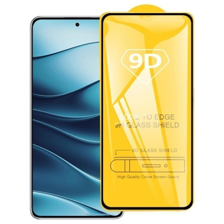 Захисне скло 9D Full Glue Full Screen на Xiaomi Redmi Note 14 4G/5G - чорне