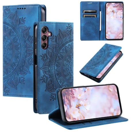 Чехол-книжка с тиснением Totem и мягкой фактурой на Samsung Galaxy A17 5G - синий