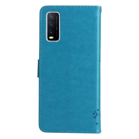 Чохол-книжка Cat Embossing Pattern на Vivo Y11s/Y12A/Y12s/Y20/Y20A/Y20s/Y20G/Y20SG - синій