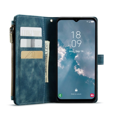 Кожаный чехол-кошелек CaseMe-C30 для Samsung Galaxy A14 5G - синий